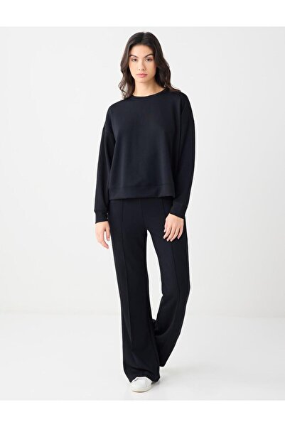 Jimmy Key Black Long Sleeve Crew Neck Modal Knitted Sweatshirt