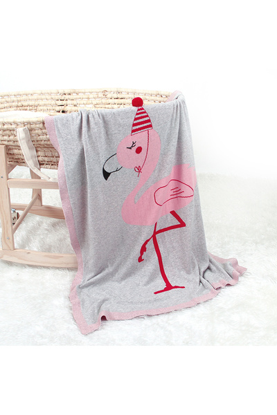 Ominii Baby swaddle blanket, 3D flamingo blanket, air conditioning blanket, children's knitted blanket