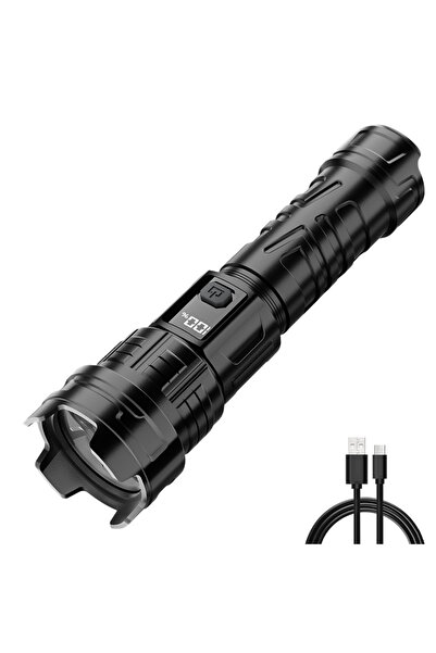 XIWANGFIRE كشاف زووم LED فائق السطوع 1 قطعة قابل لإعادة الشحن بمنفذ USB للاستخدام الخارجي وصيد الأسماك