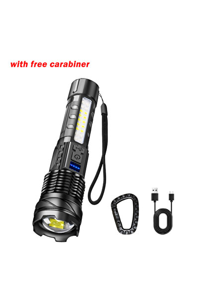 Choice مع حلقة تثبيت مجانية مصابيح يدوية قوية من النوع C قابلة لإعادة الشحن ومصباح يدوي LED عالي الطاقة