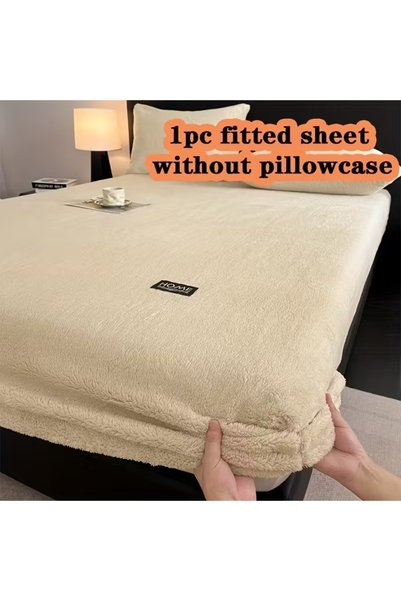 textile dünyası SHERPA KUZU TÜYÜ PELUŞ TEDDY LASTİKLİ ÇARŞAF