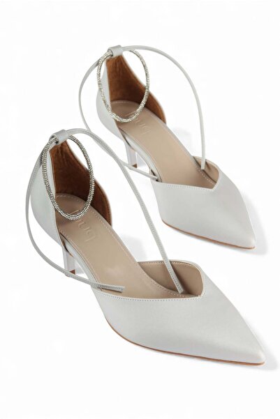 luuq shoes Zies Pointed Toe Heeled Shoes with Sparkling Ankle Band