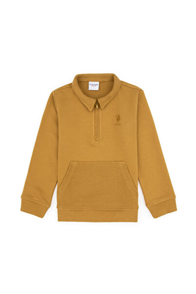 U.S. Polo Assn. Erkek Çocuk Hardal Yarım Fermuarlı Sweatshirt 50315816-VR151