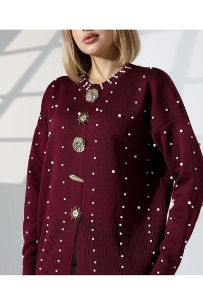 FIRAT İNCİ VE ŞIK DÜĞME DETAYLI TRİKO KAZAK