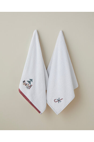 English Home Twinkle Tree Cotton Embroidered Face Towel 50X80 cm White