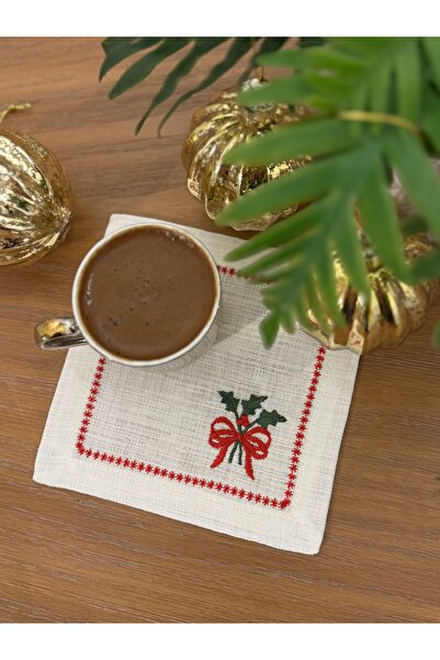 busrasdesign Candy Embroidered Lux New Year's Cocktail Napkin Set of 2