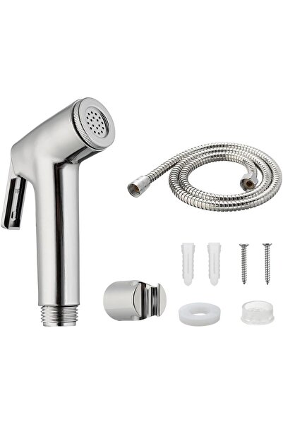 Lawazim UV Bidet Sprayer Kit - 1.2m Silver, Wall-Mounting Handheld Spray, Adjustable Pressure