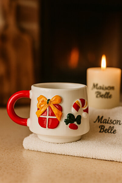 Yerel Üretici Maison Belle Yılbaşı Hediye Paketi ve Şapka Detaylı Seramik Fin...