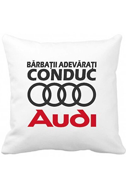 CRD PRINT Personalized pillow "Real men drive AUDI", 40 x 40 cm, white