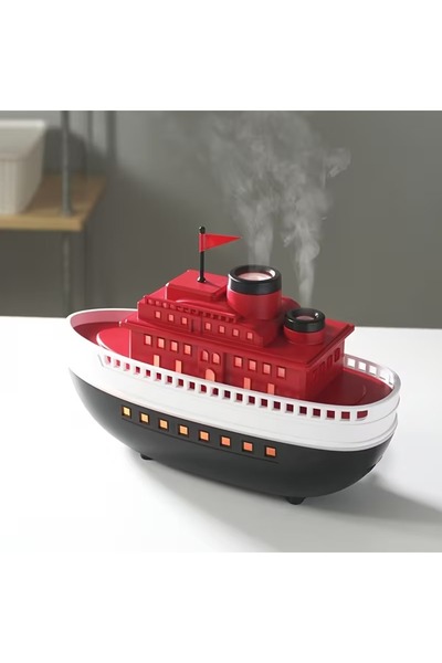 Generic Boat Aroma Diffuser Essential Oil Diffuser with Flame Effect Office, Stress Relief & Room Fragrance