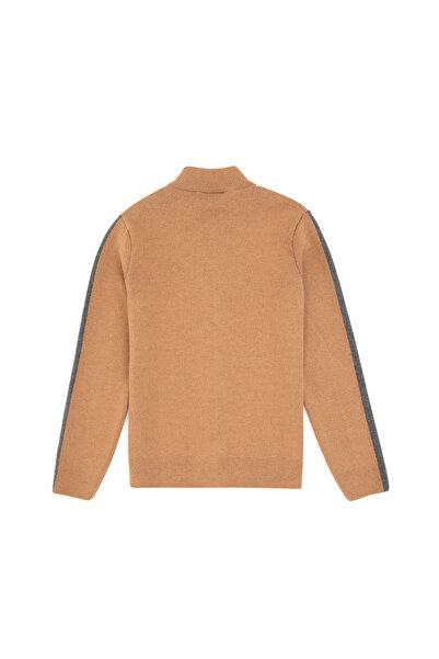 U.S. Polo Assn. Boy's Camel Zippered Knitwear Cardigan 50317144-Vr015