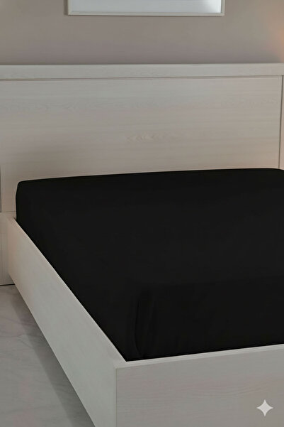 FAVORA 100% Cotton Ranforce Premium King Size Fitted Sheet - Black
