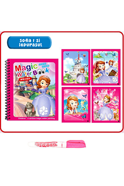 Pitikot Set 8 Carti de Colorat cu Apa pentru Fete, Unicorni, Printese, Minnie, Elsa, Hello Kitty