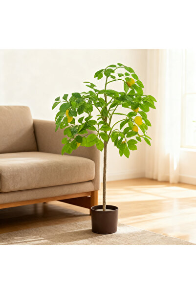 BESTONE شجرة ليمون اصطناعية واقعية بطول 120 سم - نبات أصيص سهل العناية، فواكه...