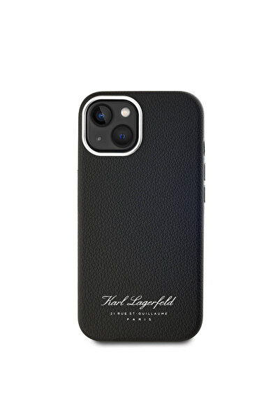 Karl Lagerfeld iPhone 15 Kılıf Orjinal Lisanslı KL Yazılı Hotel Kapak