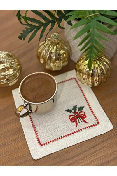 busrasdesign Candy Embroidered Lux New Year's Cocktail Napkin Set of 2