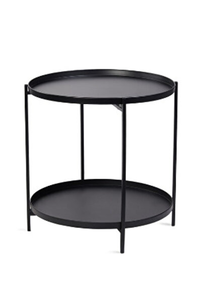 OEM Masuta rotunda pentru cafea din metal 2 nivele 42 x 52 cm NEAGRA