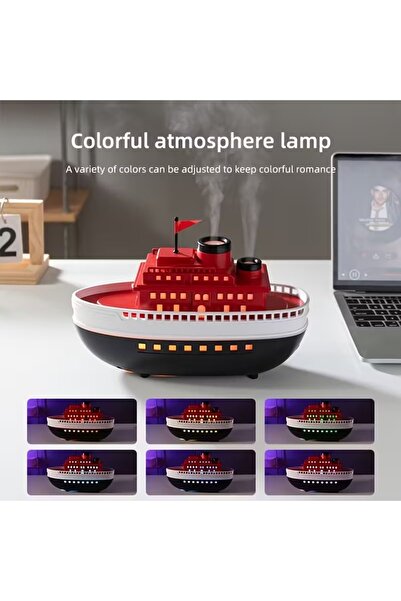 Generic Boat Aroma Diffuser Essential Oil Diffuser with Flame Effect Office, Stress Relief & Room Fragrance