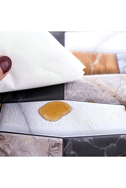 OEM Set of 10 x 3D Self-Adhesive Wallpaper Tiles with Asymmetrical Marble Imitation, for Kitchen Wall