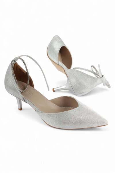 luuq shoes Zies Pointed Toe Heeled Shoes with Sparkling Ankle Band