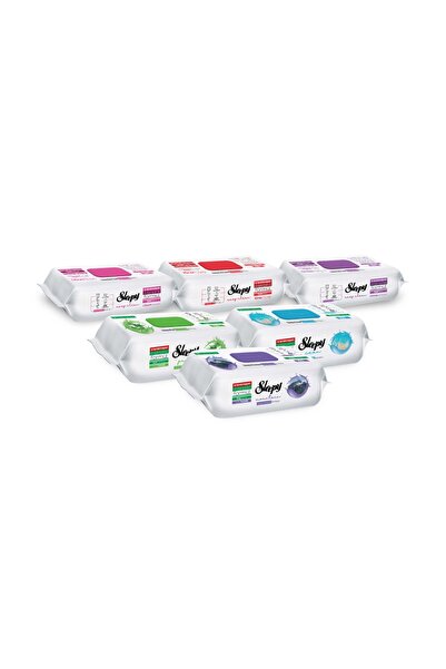Sleepy Easy Clean Yüzey Temizlik Havlusu Mendili Doğa & Çiçek Serisi 6X100 Karma Paket
