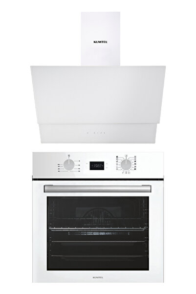 KUMTEL Digital Plus 15 Programlı 2'li Beyaz Ankastre Set (Fırın-Davlumbaz)