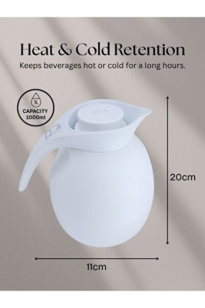 Raz Home Set of 2 High Quality Vacuum Flask for Coffee Tea Water 1000ml - White