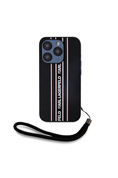 Karl Lagerfeld iPhone 16 Pro Max Kılıf Orjinal Lisanslı Askılı Saffiano Athle...