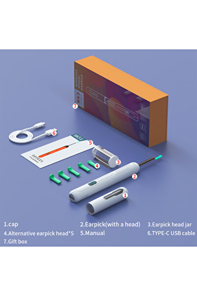 Generic Visual Ear Cleaner with Camera & 6 LED Lights 3.6mm HD Otoscope, Ear Wax Removal Tool for Android