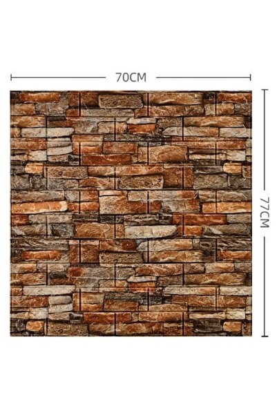 OEM Set of 10 3D Wallpaper Tiles, 70 x 77 cm, 3 mm Thickness, Polyethylene, Brick Pattern,