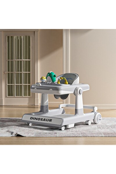 Mixbo Adjustable baby walker Mixbo, dinosaur model, 6 months+, gray