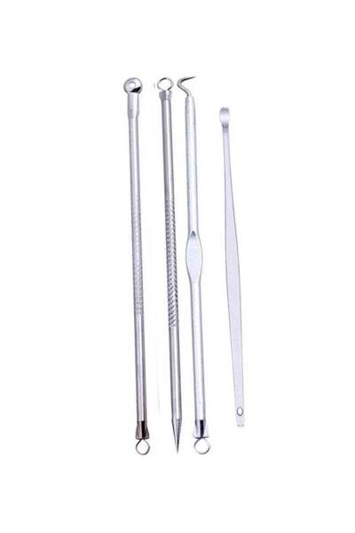 Voberry مجموعة أدوات إزالة حب الشباب من 4 قطع فضية