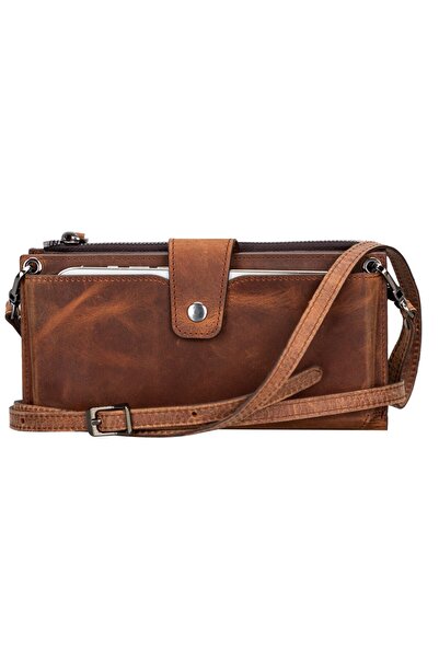 PLM Lozan Strap 6.5 Inch Compatible Leather Card Holder Case G2 Brown
