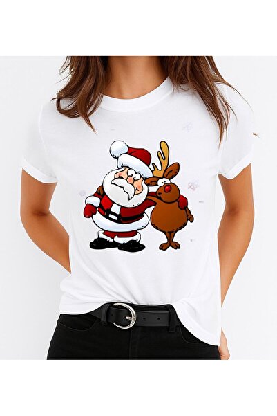 OEM 100% Cotton T-Shirt Santa Claus and Reindeer