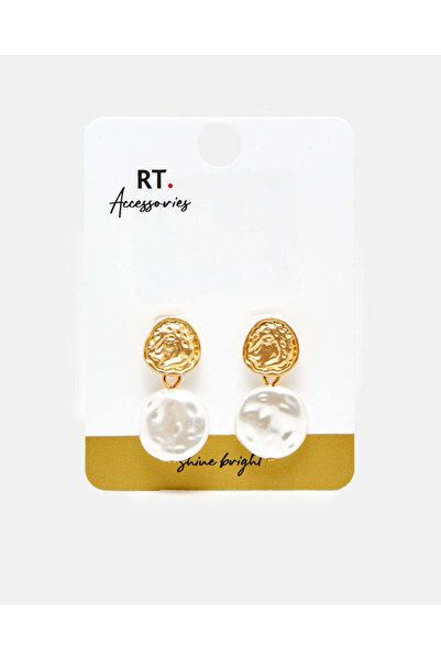 REDTAG أقراط نسائية مزينة بالذهب