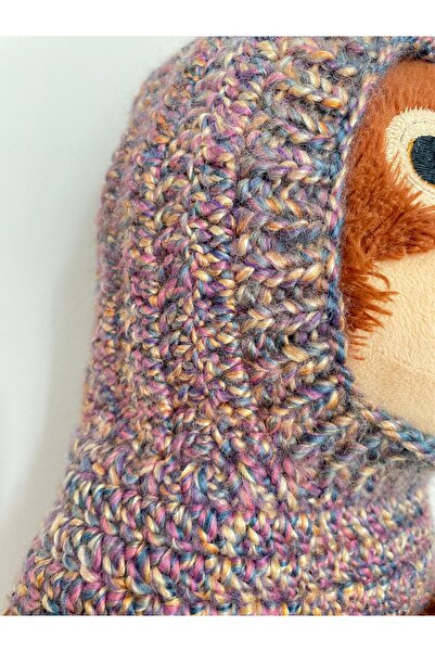 The Cloudish Shop Baby Kids Hand Knitted Knitted Neck Collar Beanie Balaklava Pink Orange Blue Mixed Color