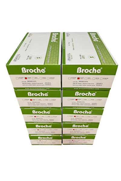 Broche LATEKS PUDRASIZ MUAYENE ELDİVENİ S BEDEN 10'LU PAKET