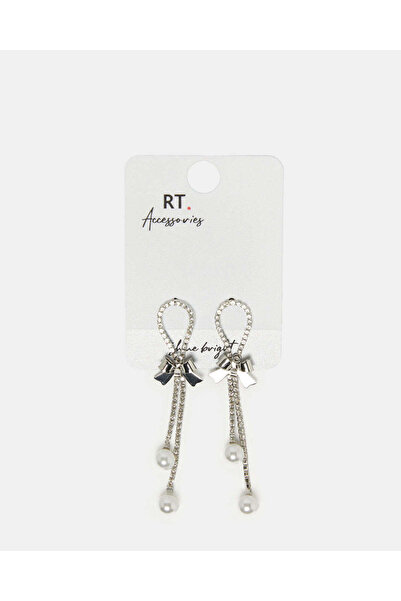 REDTAG أقراط نسائية مزينة بالفضة