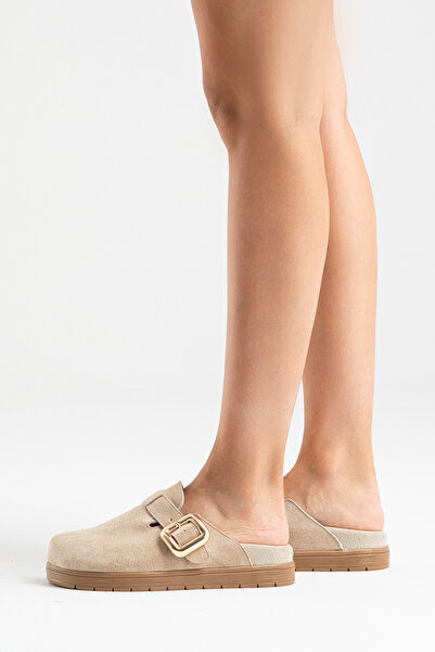 PASSAGE SHOES Γυναικείες Παντόφλες Καθημερινές από Γνήσιο Δέρμα 6333 ΜΠΕΖ ΣΟΥΕΤ