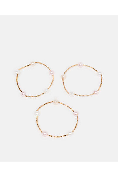 REDTAG مجموعة أساور نسائية مزينة بالذهب (3 قطع)