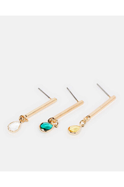 REDTAG Women Gold Embellished Earring Set (3 Pairs)