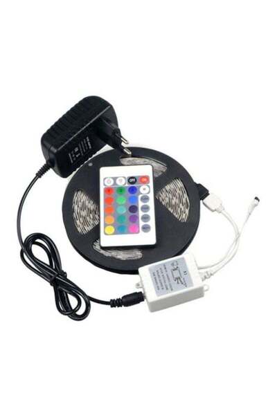 Voberry شريط إضاءة LED مقاوم للماء مع جهاز تحكم عن بعد - أسود/أبيض