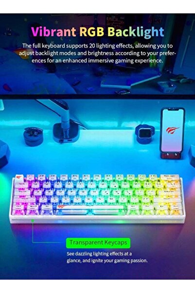 AZZHAAR Wired Gaming Keyboard with 61 Keys and RGB Backlit LED for PC, Laptop, and Mac