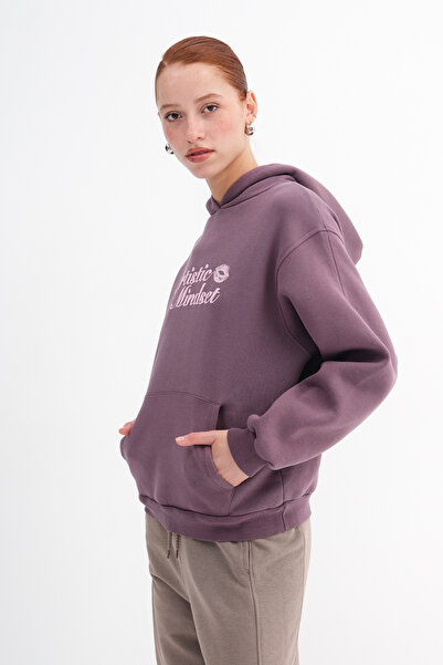 Addax Printed Fleece-Lined Sweatshirt S1864