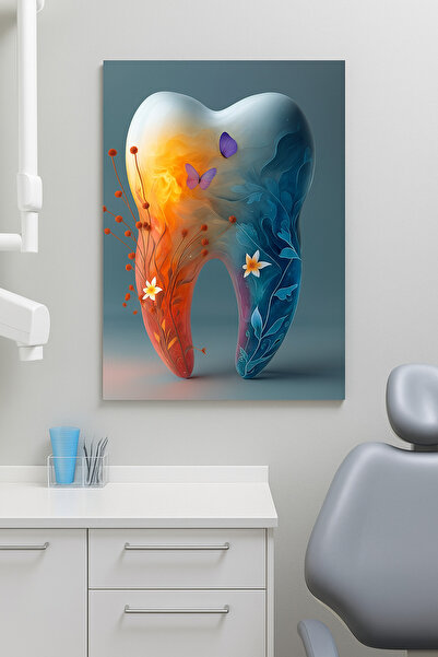 BLT DİZAYN Modern Dental Glass Chart for Dental Clinic