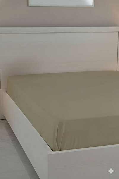 FAVORA 100% Cotton Ranforce Premium King Size Fitted Sheet - Beige