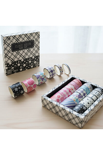 Beimo Garden Party Flower Serisi Desenli Bant 18’li Kutu - Washi Tape