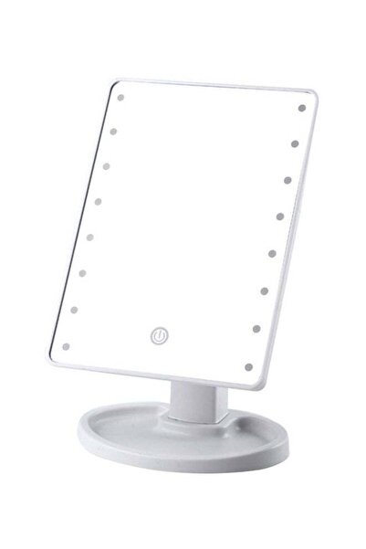 Generic 16 LED Light Square Multi-Function Makeup Mirror White