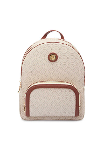 Tergan Bej Print Kadın Sırt Çantası - S1SR00079604-E52
