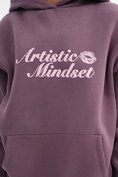 Addax Printed Fleece-Lined Sweatshirt S1864